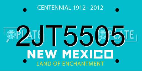 2JT5505 New Mexico License Plate