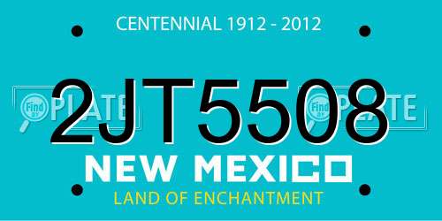 2JT5508 New Mexico License Plate