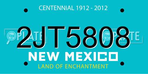 2JT5808 New Mexico License Plate