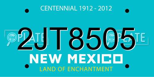 2JT8505 New Mexico License Plate