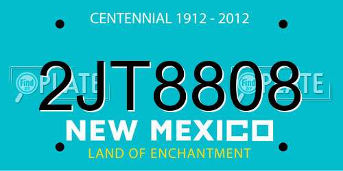 2JT8808 New Mexico License Plate