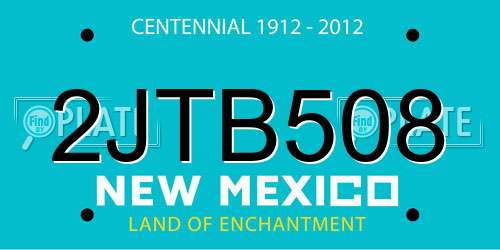 2JTB508 New Mexico License Plate