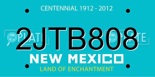 2JTB808 New Mexico License Plate