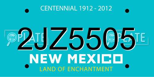 2JZ5505 New Mexico License Plate