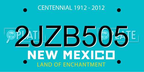 2JZB505 New Mexico License Plate