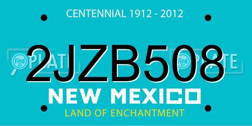 2JZB508 New Mexico License Plate