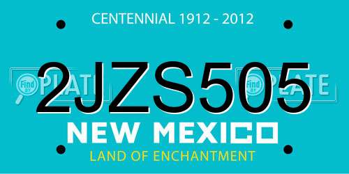2JZS505 New Mexico License Plate