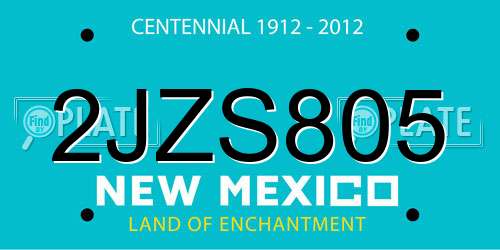 2JZS805 New Mexico License Plate