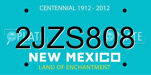 2JZS808 New Mexico License Plate