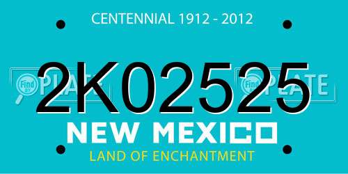 2K02525 New Mexico License Plate