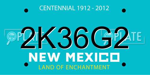 2K36G2 New Mexico License Plate