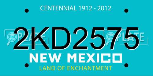 2KD2575 New Mexico License Plate
