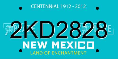 2KD2828 New Mexico License Plate