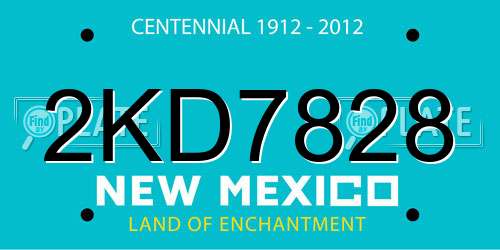 2KD7828 New Mexico License Plate