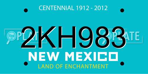 2KH983 New Mexico License Plate