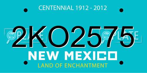 2KO2575 New Mexico License Plate