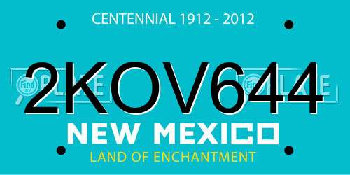 2KOV644 New Mexico License Plate