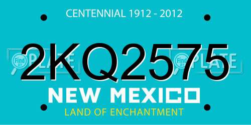 2KQ2575 New Mexico License Plate