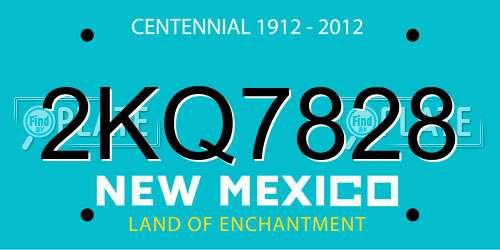 2KQ7828 New Mexico License Plate