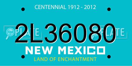 2L36080 New Mexico License Plate
