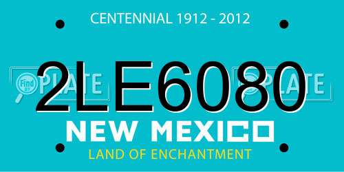 2LE6080 New Mexico License Plate