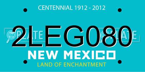 2LEG080 New Mexico License Plate