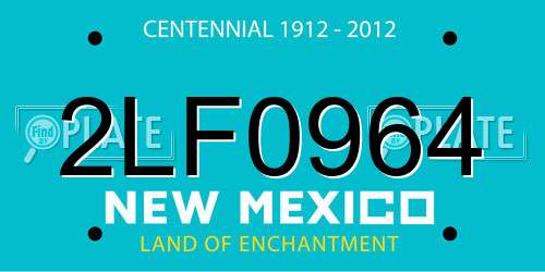 2LF0964 New Mexico License Plate