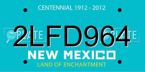 2LFD964 New Mexico License Plate