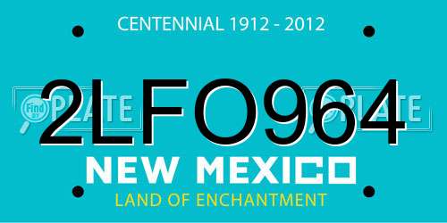 2LFO964 New Mexico License Plate