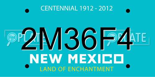 2M36F4 New Mexico License Plate