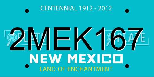 2MEK167 New Mexico License Plate