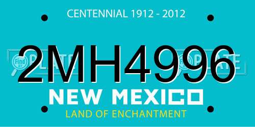 2MH4996 New Mexico License Plate