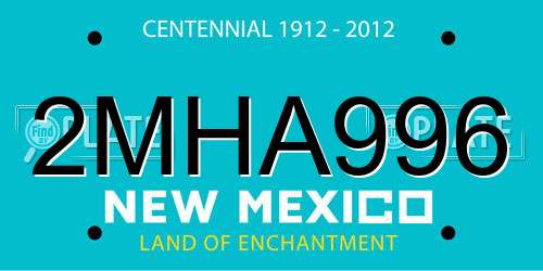 2MHA996 New Mexico License Plate