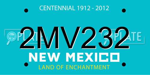 2MV232 New Mexico License Plate