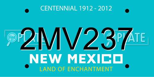 2MV237 New Mexico License Plate