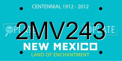 2MV243 New Mexico License Plate