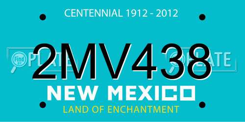 2MV438 New Mexico License Plate