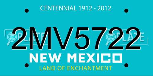 2MV5722 New Mexico License Plate