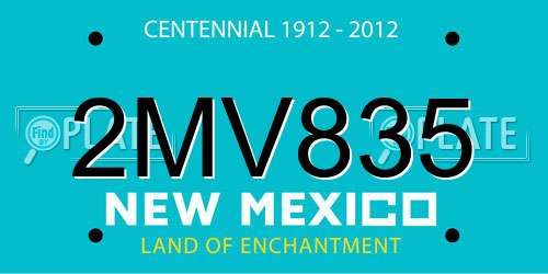 2MV835 New Mexico License Plate