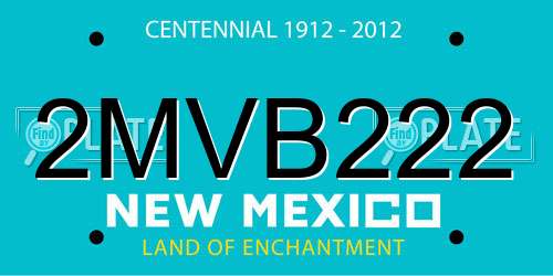 2MVB222 New Mexico License Plate