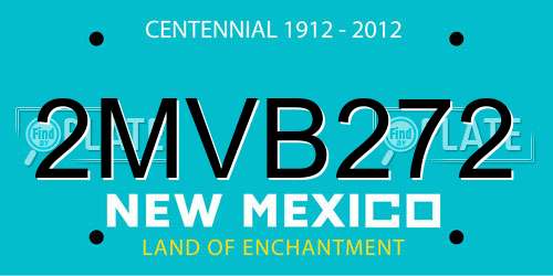2MVB272 New Mexico License Plate
