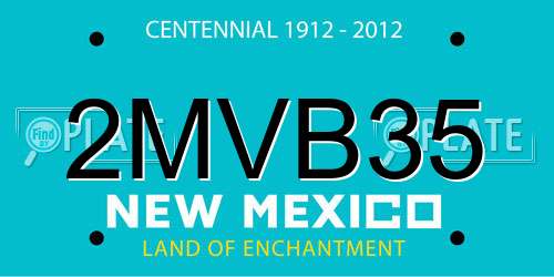 2MVB35 New Mexico License Plate