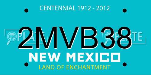 2MVB38 New Mexico License Plate