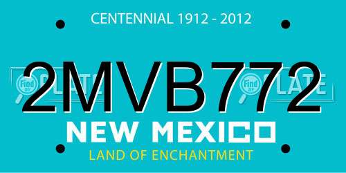 2MVB772 New Mexico License Plate