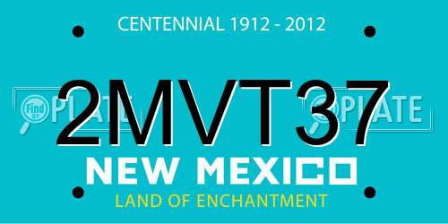 2MVT37 New Mexico License Plate