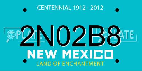 2N02B8 New Mexico License Plate