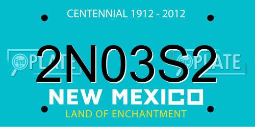 2N03S2 New Mexico License Plate
