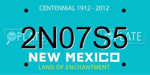 2N07S5 New Mexico License Plate
