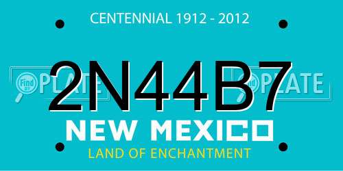 2N44B7 New Mexico License Plate