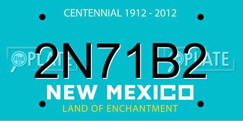 2N71B2 New Mexico License Plate